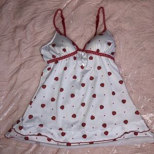 Y2K strawberry lace top